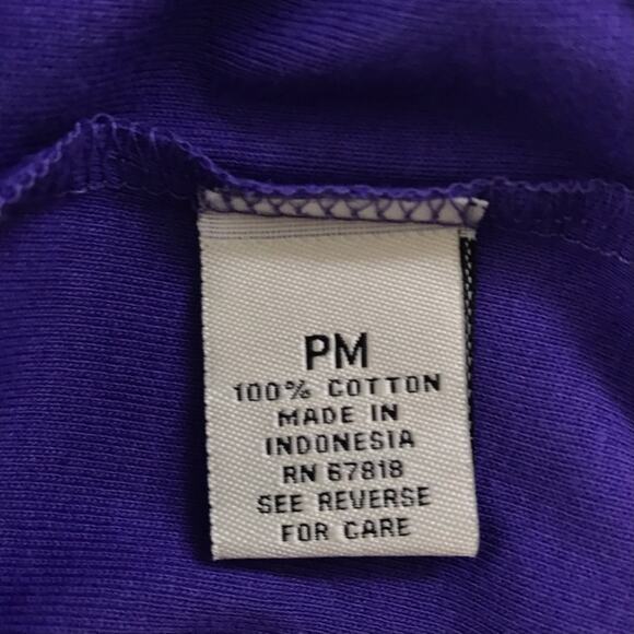 Purple V-Neck Cardigan Button Up with Ruffle Trim 100% Cotton 2 A Tee - Picture 5 of 6